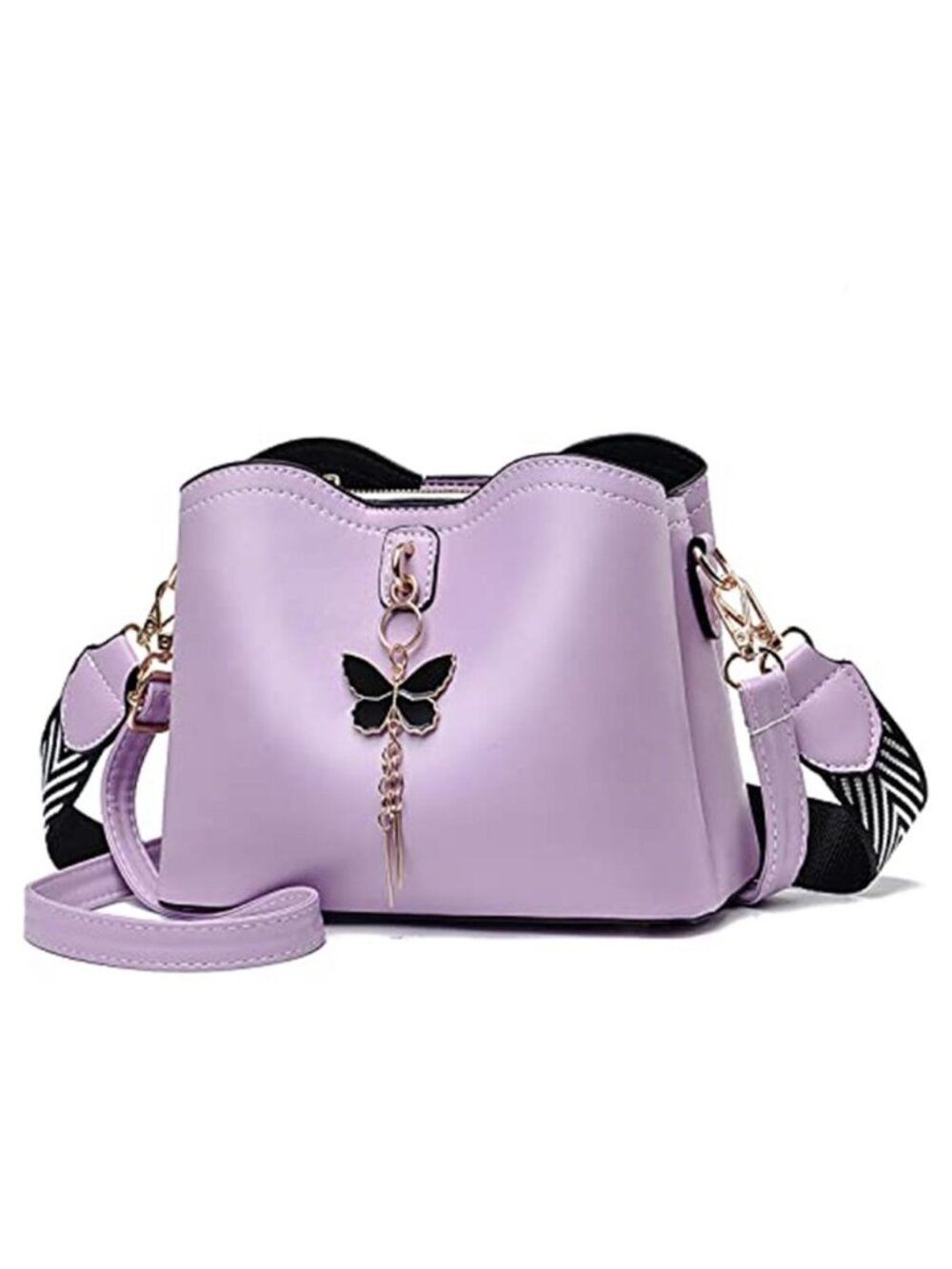 Womens Faux Leather Crossbody Bag Butterfly Shoulder Purse Satchel Small Handbag